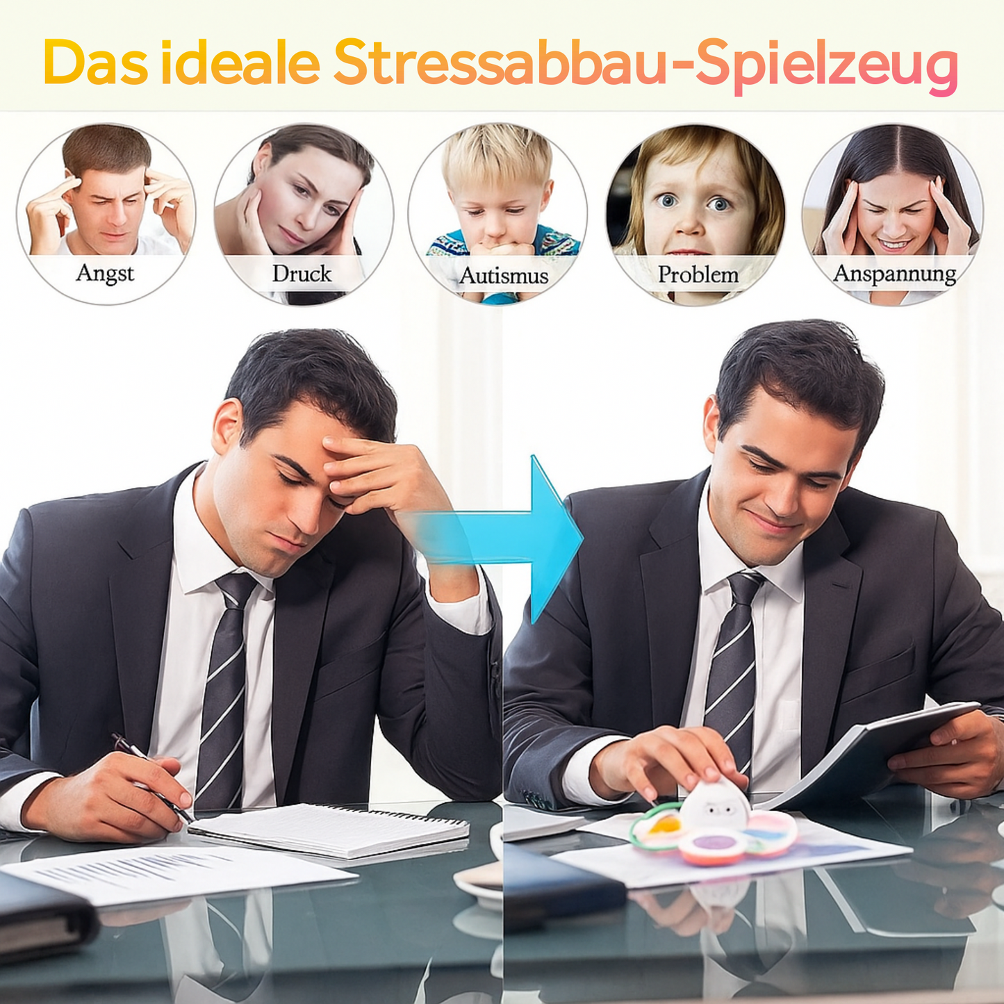 Oktopush - Weiches sensorisches Spielzeug zur Beruhigung & Stresslösung